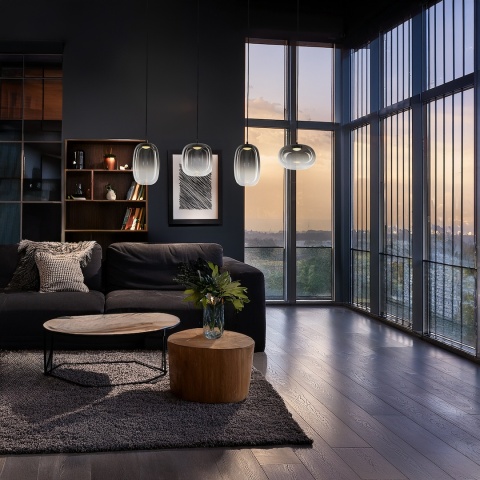 Lampa wisząca VASO SMOKED - zwis 15W LED 3000K czarna 89 cm Milagro