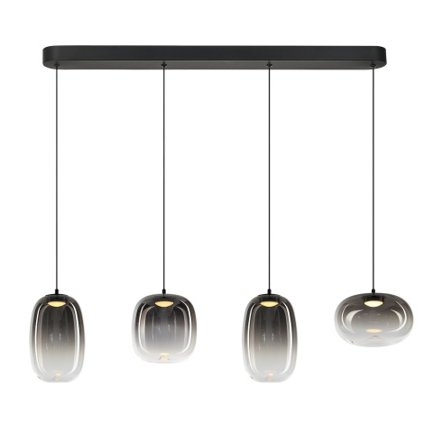 Lampa wisząca VASO SMOKED - zwis 15W LED 3000K czarna 89 cm Milagro