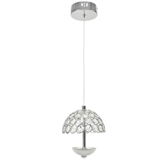 Lampa wisząca VENUS 1x5W - zwis 5W LED 4000K chromowana 12 cm Milagro