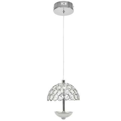 Lampa wisząca VENUS 1x5W - zwis 5W LED 4000K chromowana 12 cm Milagro