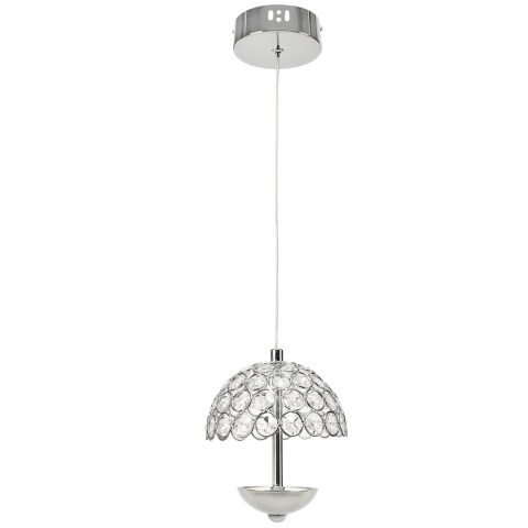 Lampa wisząca VENUS 1x5W - zwis 5W LED 4000K chromowana 12 cm Milagro