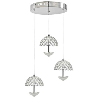 Lampa wisząca VENUS 3x5W - zwis 15W LED 4000K chromowana 30 cm Milagro