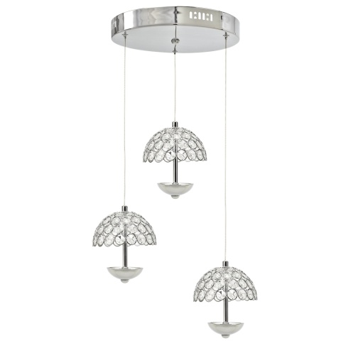 Lampa wisząca VENUS 3x5W - zwis 15W LED 4000K chromowana 30 cm Milagro