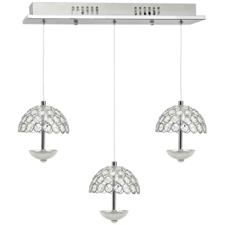 Lampa wisząca VENUS 3x5W - zwis 15W LED 4000K chromowana 42 cm Milagro