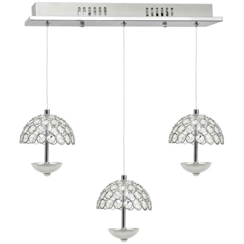 Lampa wisząca VENUS 3x5W - zwis 15W LED 4000K chromowana 42 cm Milagro