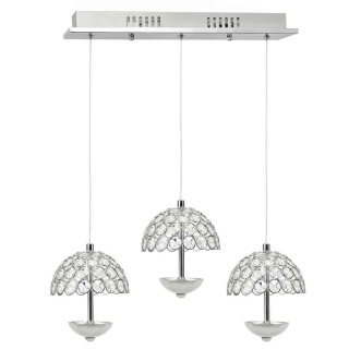 Lampa wisząca VENUS 3x5W - zwis 15W LED 4000K chromowana 42 cm Milagro
