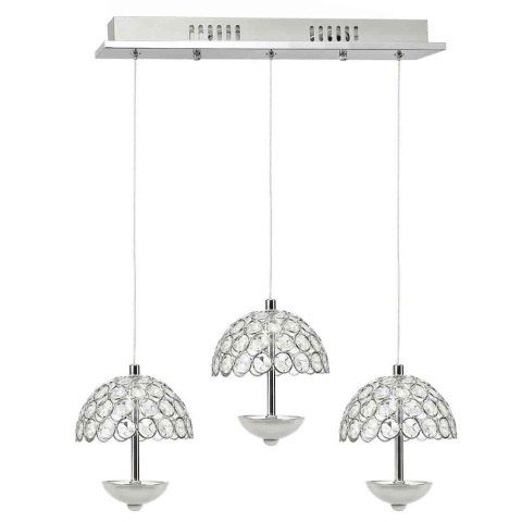 Lampa wisząca VENUS 3x5W - zwis 15W LED 4000K chromowana 42 cm Milagro