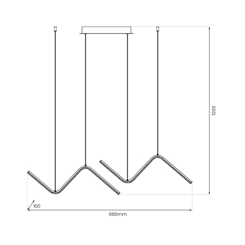 Lampa wisząca VERTE - zwis 22W LED 4000K czarna 98 cm Milagro