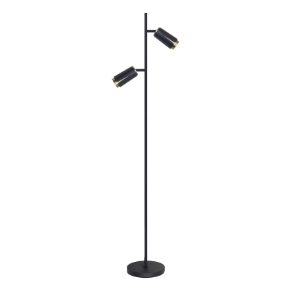Lampa podłogowa FLOWER 2xGU10 czarno-złota