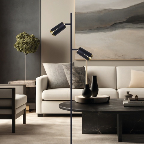 FLOWER BLACK GOLD LAMPA PODŁOGOWA 2xGU10