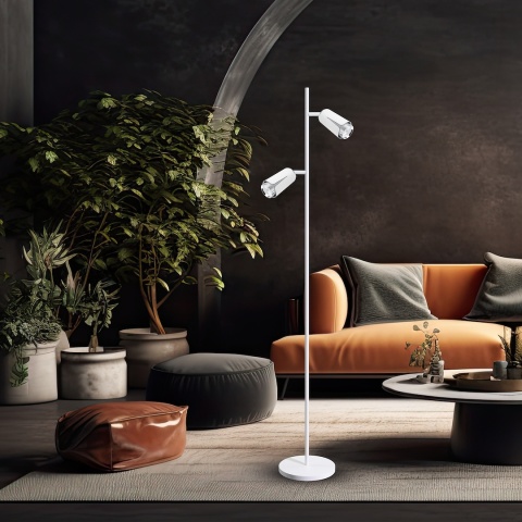 Flower Chrome Lampa Podłogowa 2xGU10 Biały