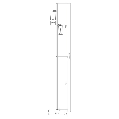 Flower Chrome Lampa Podłogowa 2xGU10 Biały