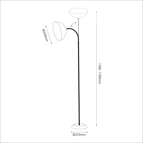 Lampa podłogowa ZACK 1xE27 czarno-złota ML1632 - zdjęcie 6