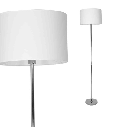 Lampa podłogowa CASINO 1xE27 biało-chromowana