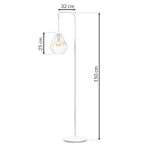 Lampa stojąca Cliff 1xE27 Biały