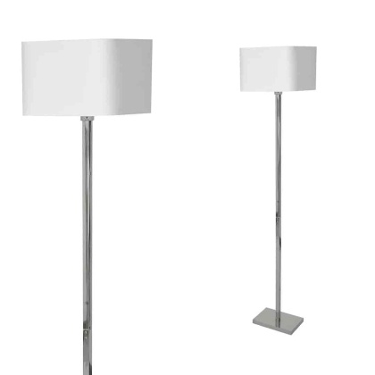 Lampa podłogowa NAPOLI 1xE27 biało-chromowana