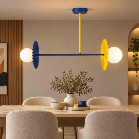 Lampa sufitowa Bloom 2xG9 Granat-żółty