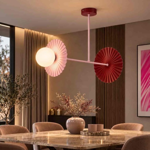 Lampa sufitowa Bloom 2xG9 Róż-burgund