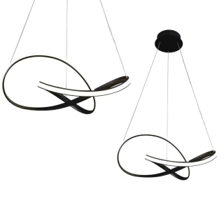 Lampa wisząca CAPPIO - zwis 36W LED 4000K czarna 60 cm Milagro