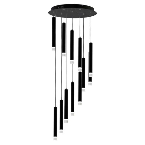 Lampa wisząca CARBON - zwis 12W LED 4000K czarna 45 cm Milagro