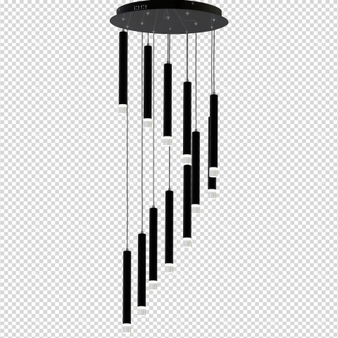 Lampa wisząca CARBON - zwis 12W LED 4000K czarna 45 cm Milagro