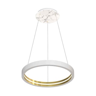 Lampa wisząca CASSIOPEIA - zwis 8,5W LED 3000K biało-złota 70 cm Milagro