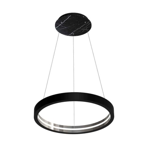 Lampa wisząca CASSIOPEIA - zwis 8,5W LED 3000K czarno-chromowana 70 cm Milagro