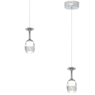 Lampa wisząca COPPA 1x5W - zwis 5W LED 4000K chromowana 10 cm Milagro