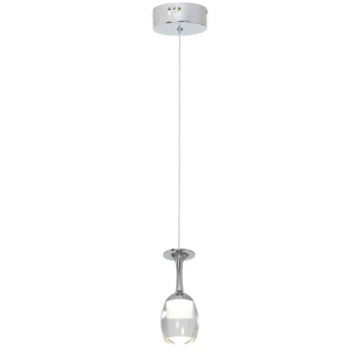 Lampa wisząca COPPA 1x5W - zwis 5W LED 4000K chromowana 10 cm Milagro