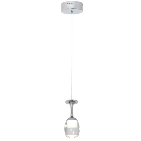 Lampa wisząca COPPA 1x5W - zwis 5W LED 4000K chromowana 10 cm Milagro