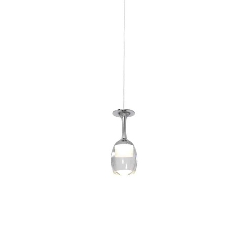 Lampa wisząca COPPA 1x5W - zwis 5W LED 4000K chromowana 10 cm Milagro