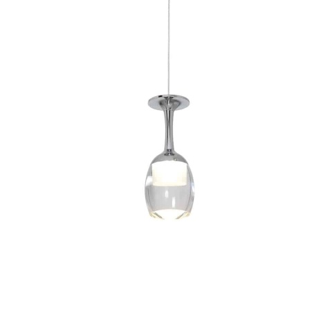 Lampa wisząca COPPA 1x5W - zwis 5W LED 4000K chromowana 10 cm Milagro