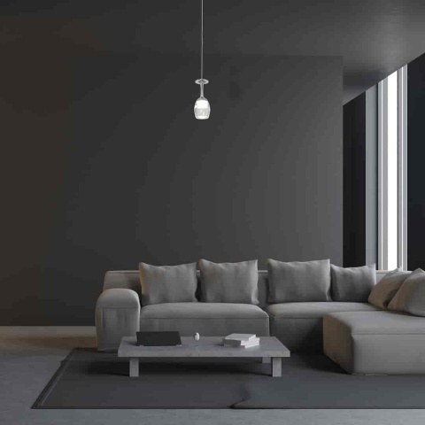 Lampa wisząca COPPA 1x5W - zwis 5W LED 4000K chromowana 10 cm Milagro