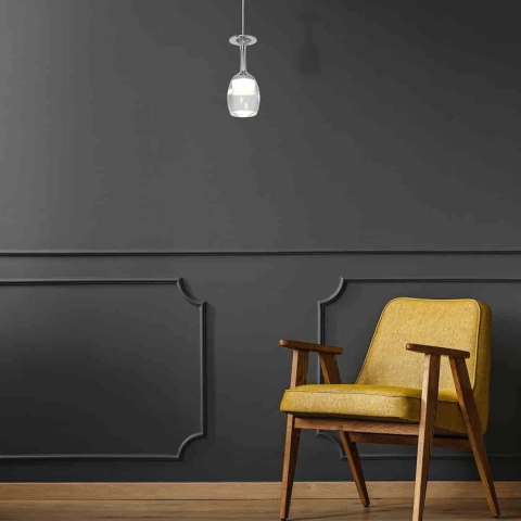 Lampa wisząca COPPA 1x5W - zwis 5W LED 4000K chromowana 10 cm Milagro