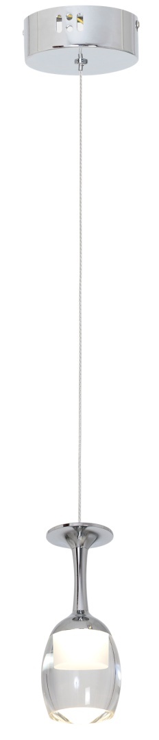 Lampa wisząca COPPA 1x5W - zwis 5W LED 4000K chromowana 10 cm Milagro