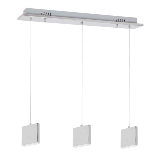 Lampa wisząca CUADRA 3X5W - zwis 15W LED 4000K chromowana 60,2 cm Milagro
