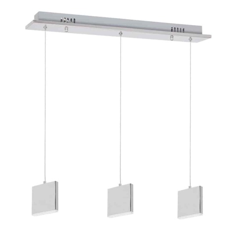 Lampa wisząca CUADRA 3X5W - zwis 15W LED 4000K chromowana 60,2 cm Milagro