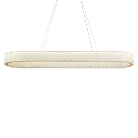 Włączona lampa DELUXE 120 cm – dekoracyjne elementy podłużnego klosza
