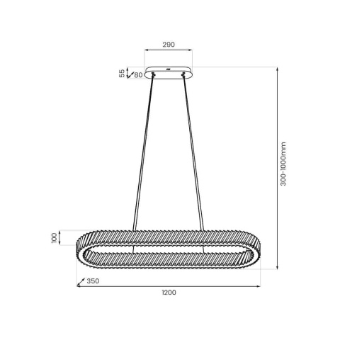 Lampa wisząca DELUXE ML2782 120 cm – rysunek z wymiarami