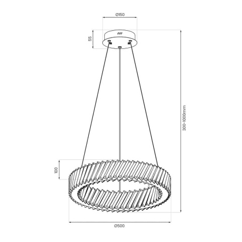 Lampa wisząca LED DELUXE 24W 4000K złoty 50cm – ML2779