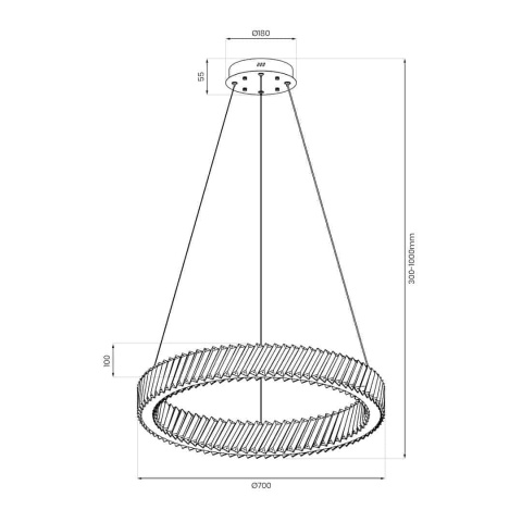 Lampa wisząca LED DELUXE 35W 4000K złoty 70cm – ML2780