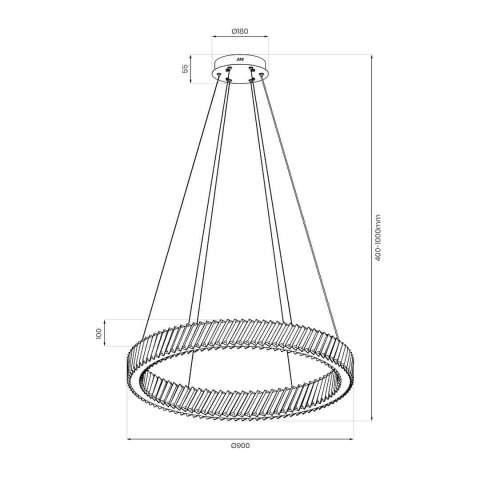 Lampa wisząca LED DELUXE 4000K złoty 90cm MiLAGRO