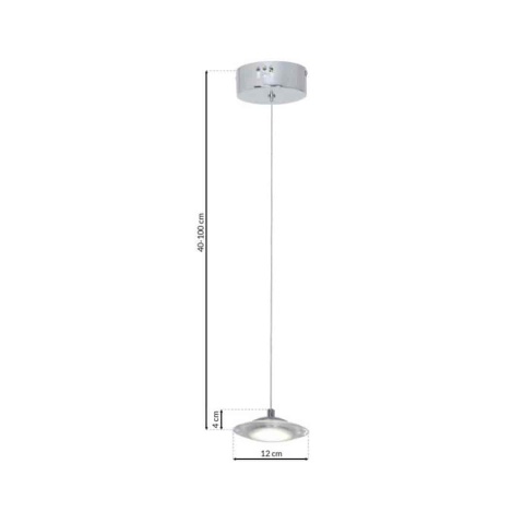 Lampa wisząca ELLIPSE - zwis 5W LED 4000K chromowana 11,2 cm Milagro