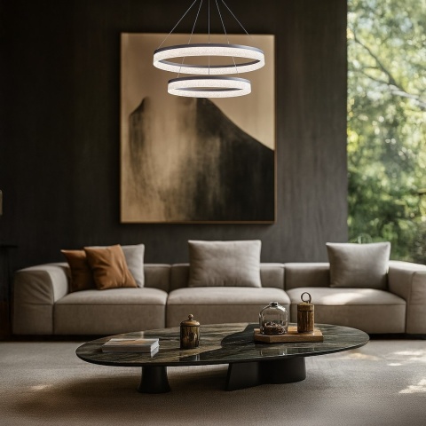 Lampa wisząca GALA - zwis 54W LED 4000K inox 60 cm Milagro