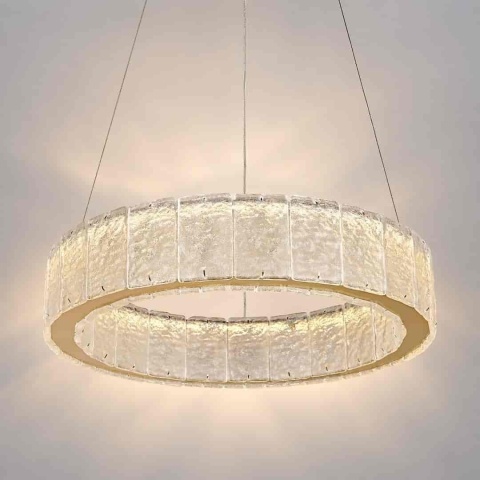 Lampa wisząca LED KINGDOM ML2785, podświetlony szklany pierścień