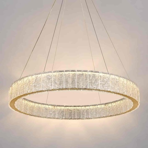 Lampa wisząca LED KINGDOM ML2786, podświetlony szklany pierścień