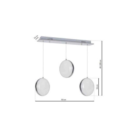 Lampa wisząca LIRA - zwis 27W LED 4000K biała 50 cm Milagro