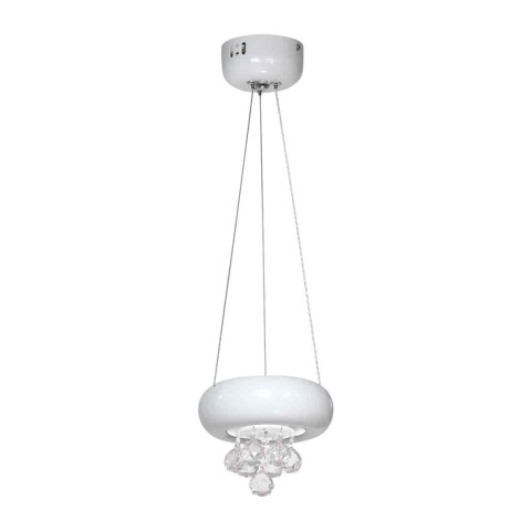 Lampa wisząca LUX BIANCO 1X6W - zwis 6W LED 4000K biała 15 cm Milagro