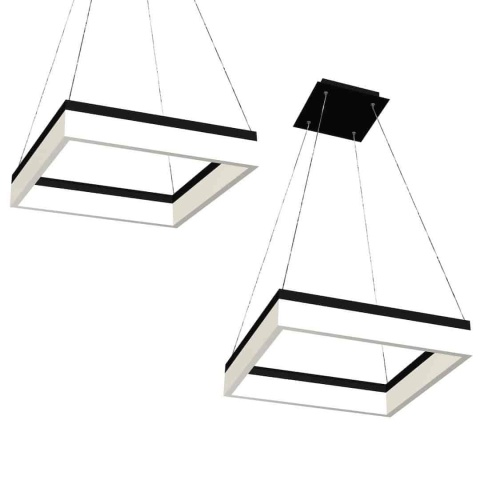 Lampa wisząca NERO - zwis 32W LED 4000K czarna 41,5 cm Milagro
