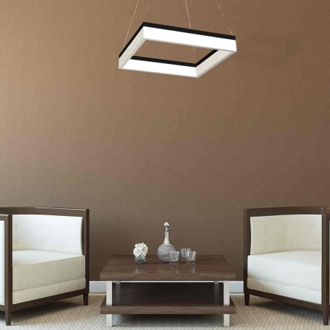 Lampa wisząca NERO - zwis 32W LED 4000K czarna 41,5 cm Milagro
